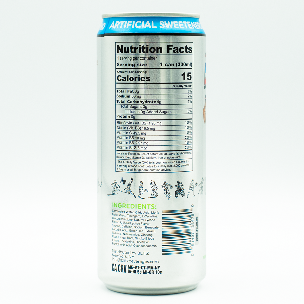 Nutrition facts label on a white background